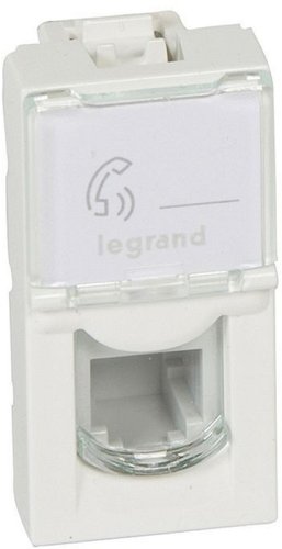 Розетка телефонная Legrand Mosaic для кабель-канала Metra RJ11 1-м. 1 мод. белый фото Розетка телефонная Legrand Mosaic для кабель-канала Metra RJ11 1-м. 1 мод. белый картинка
